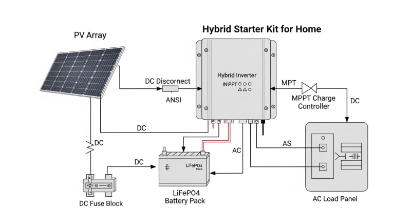 solar starter kit for home - engineering architecture diagram 2026