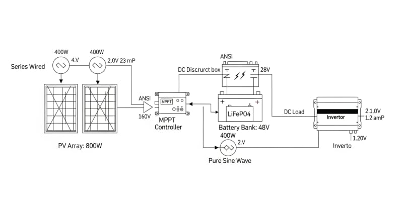 800 w solar panel - engineering architecture diagram 2026