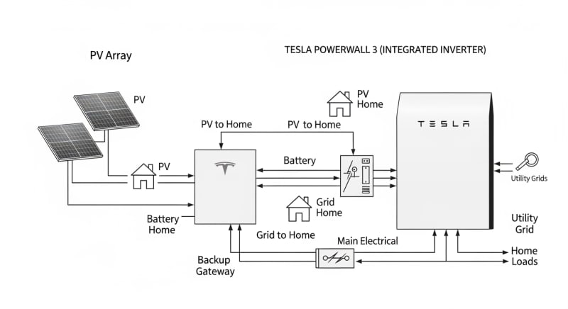 tesla solar power battery - engineering architecture diagram 2026