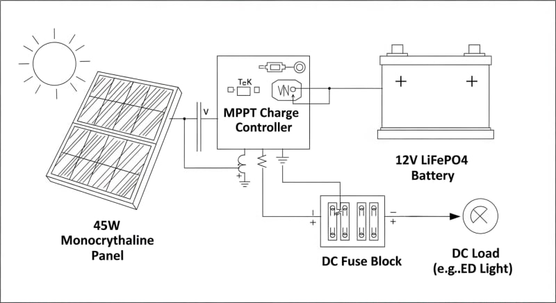 45 watt solar panel kit - engineering architecture diagram 2026