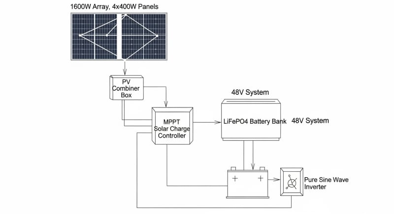 1600 watt solar panel kit - engineering architecture diagram 2026