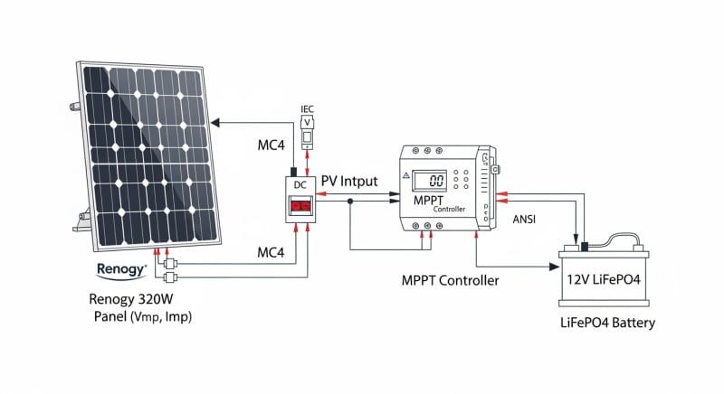 renogy 320w solar panel - engineering architecture diagram 2026