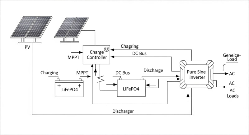 storage for solar panels - engineering architecture diagram 2026