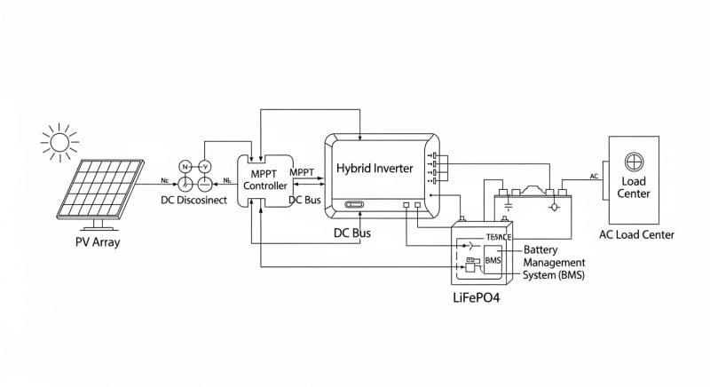 solar power and battery systems - engineering architecture diagram 2026