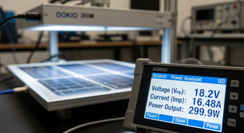dokio 300w solar panel - performance testing and validation 2026