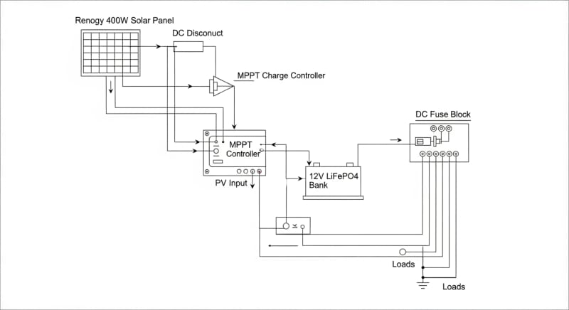 renogy 400 watt solar panel - engineering architecture diagram 2026