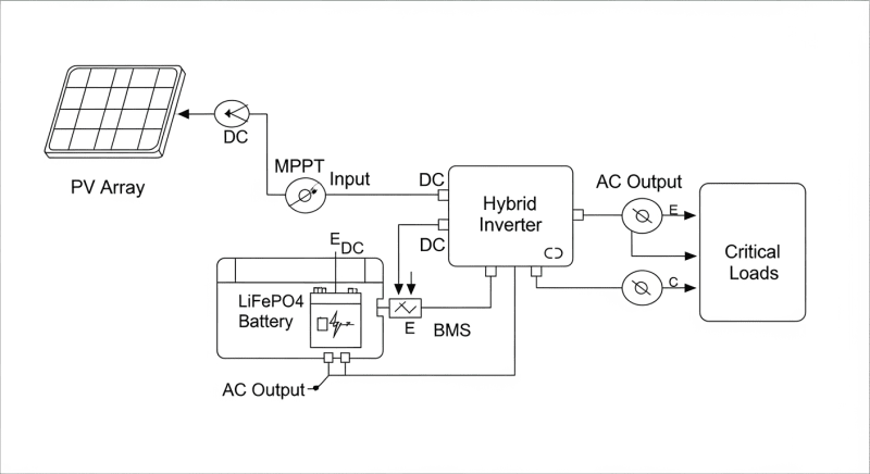 solar panel inverter and battery kit - engineering architecture diagram 2026