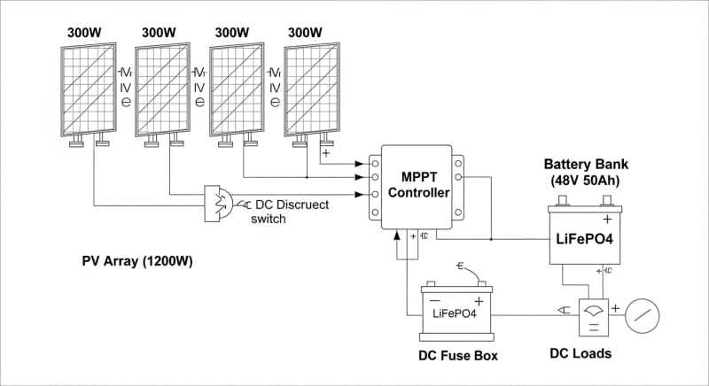 1200w solar panel kit - engineering architecture diagram 2026