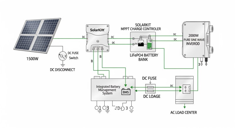 1500w solar panel kit - engineering architecture diagram 2026