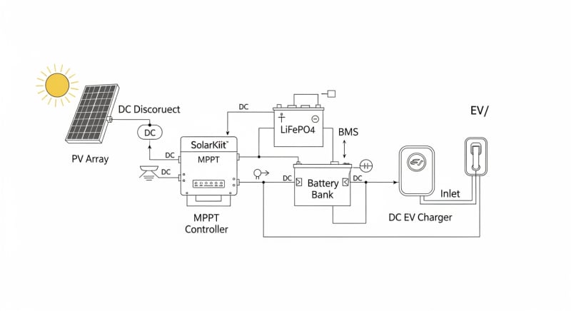solar ev charging kits - engineering architecture diagram 2026