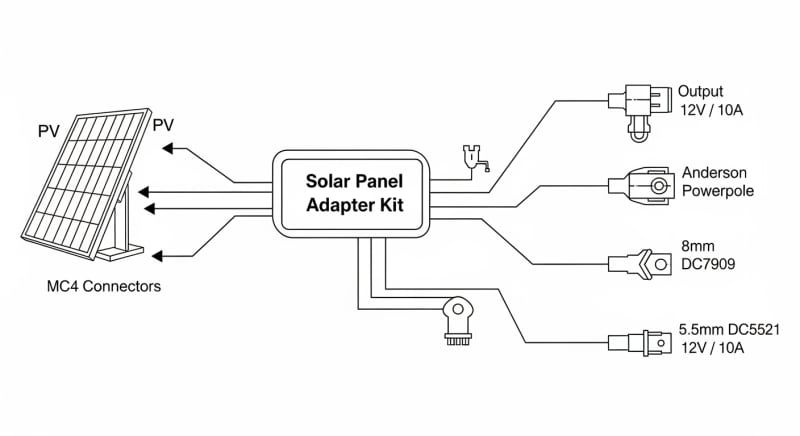 solar panel adapter kit - engineering architecture diagram 2026