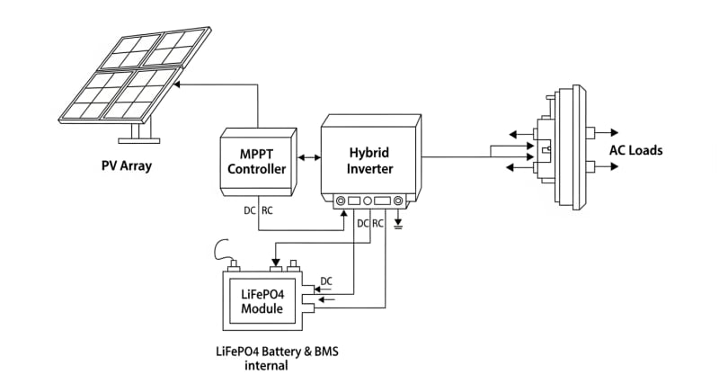 solar panel battery and inverter kit - engineering architecture diagram 2026