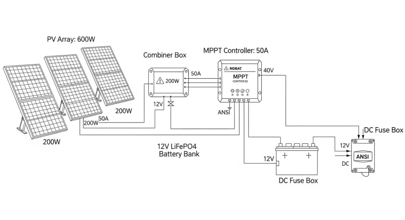 600w solar kit - engineering architecture diagram 2026