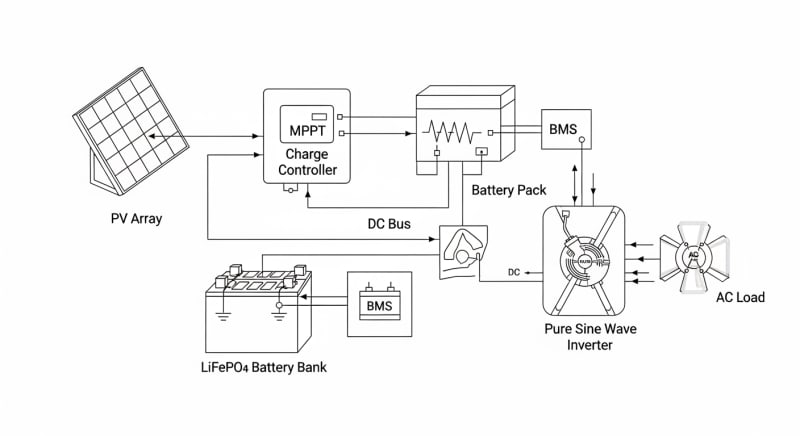 lithium battery for solar power storage - engineering architecture diagram 2026