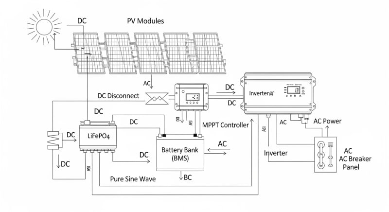 solar panel system kit - engineering architecture diagram 2026