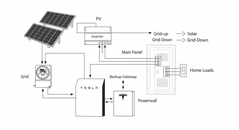 tesla 2 powerwall - engineering architecture diagram 2026