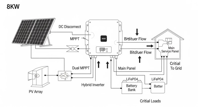 8kw solar kit - engineering architecture diagram 2026