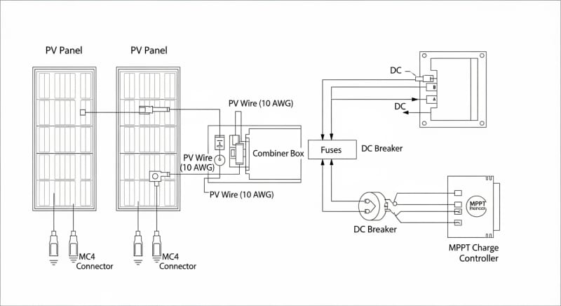 solar wiring kit - engineering architecture diagram 2026