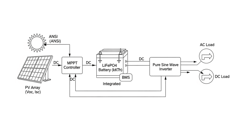 solar power generator kit - engineering architecture diagram 2026