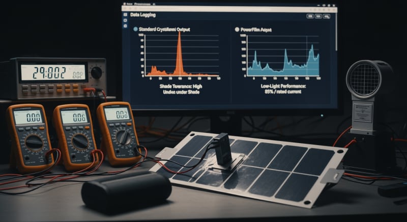 powerfilm solar panel - performance testing and validation 2026