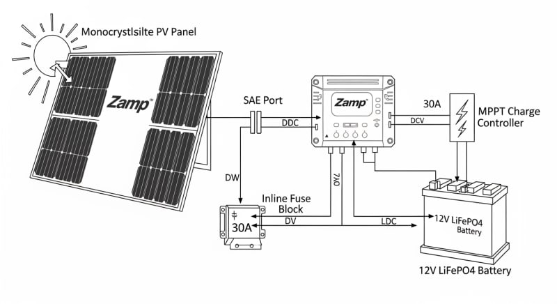 zamp solar kit - engineering architecture diagram 2026
