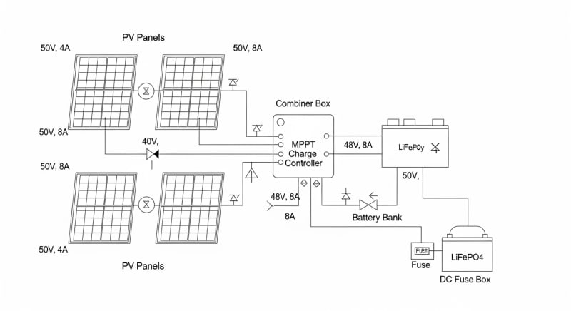 800 w solar panel kit - engineering architecture diagram 2026