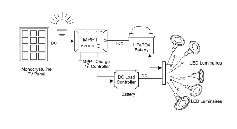 solar panel lighting kit - engineering architecture diagram 2026