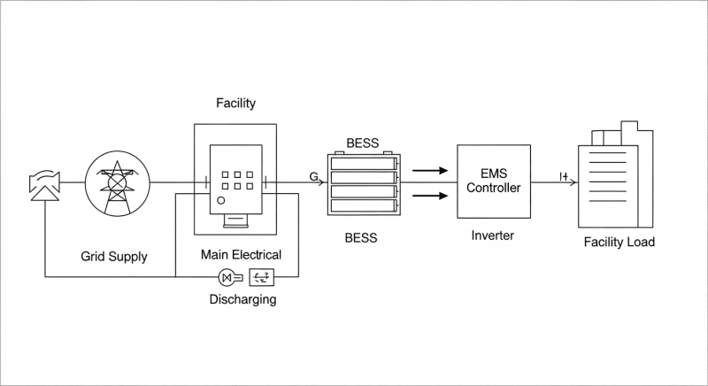 peak shaving battery - engineering architecture diagram 2026