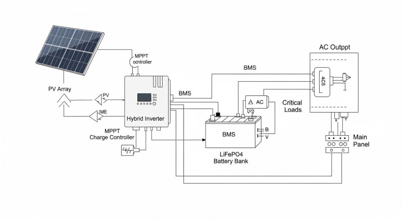 solar panel storage system - engineering architecture diagram 2026