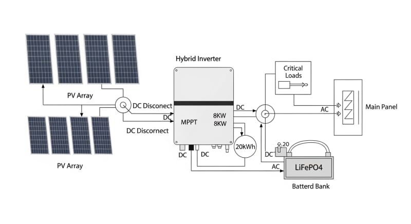 8000 watt solar kit - engineering architecture diagram 2026