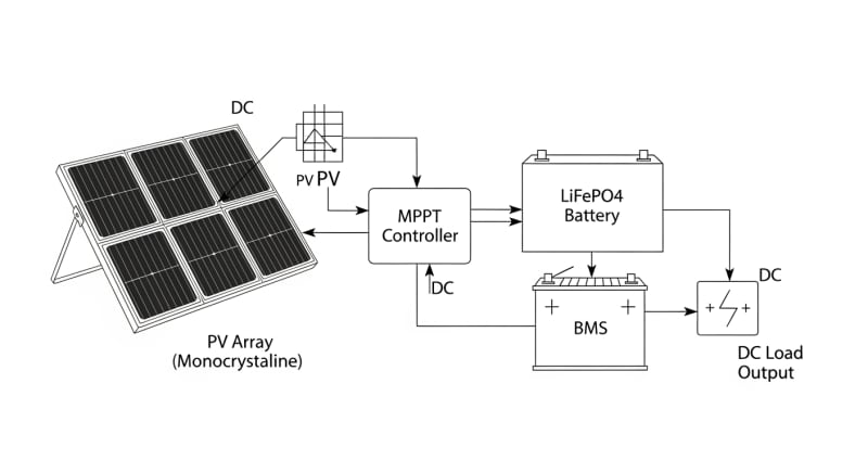 solar power panels for camping - engineering architecture diagram 2026