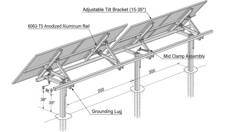 eg4 brightmount solar panel ground mount rack kit - engineering architecture diagram 2026