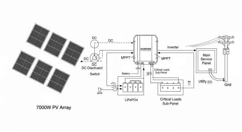 7000 watt solar panel kit - engineering architecture diagram 2026