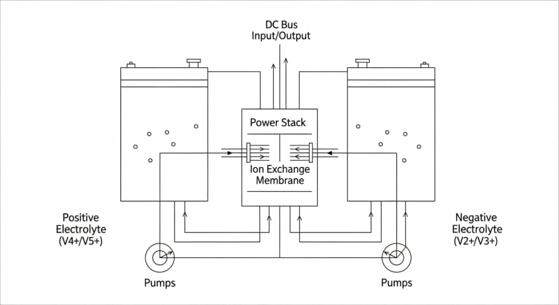 vanadium flow batteries - engineering architecture diagram 2026