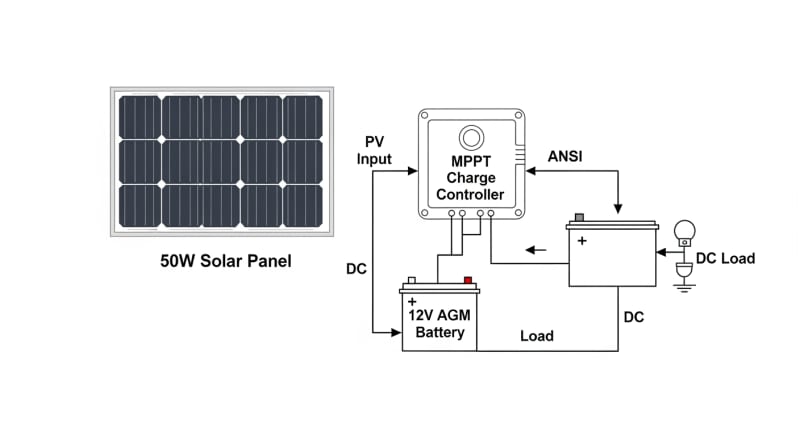 50 watt solar panel kit with battery - engineering architecture diagram 2026