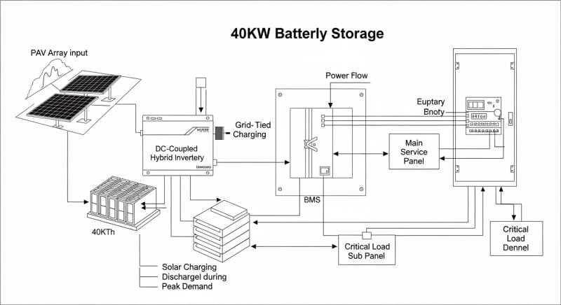 40kw battery storage - engineering architecture diagram 2026