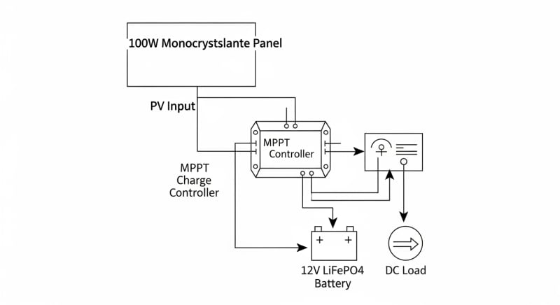 100 w solar panel kit - engineering architecture diagram 2026