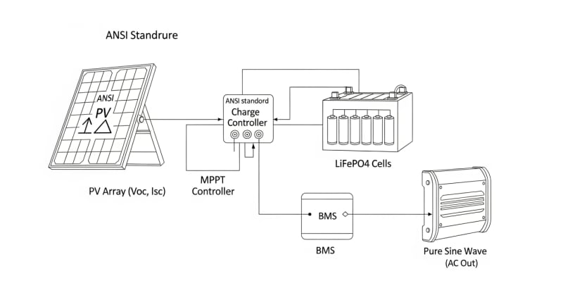 portable battery pack with solar panel - engineering architecture diagram 2026