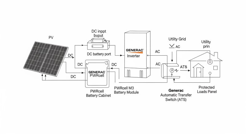 generac pwrcell system - engineering architecture diagram 2026