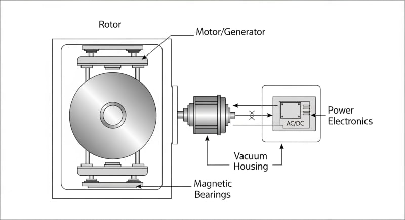 flywheel power storage - engineering architecture diagram 2026