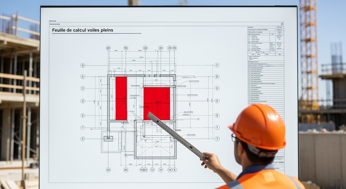 Feuille de calcul voiles pleins : Modèle Prêt à Télécharger (2026) 3 Feuille de calcul voiles pleins - 4Génie Civil