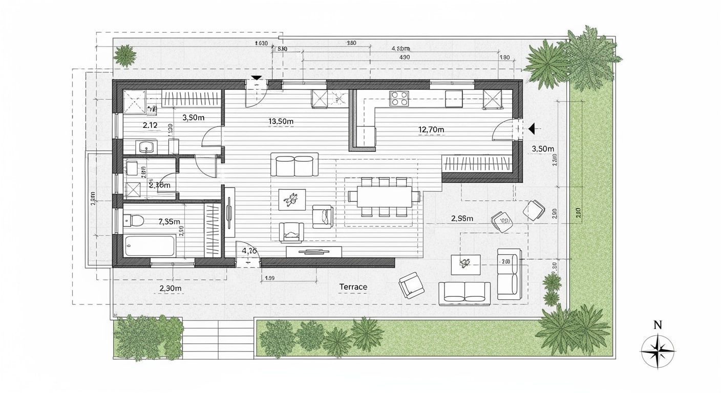 Plan maison moderne - 4Génie Civil