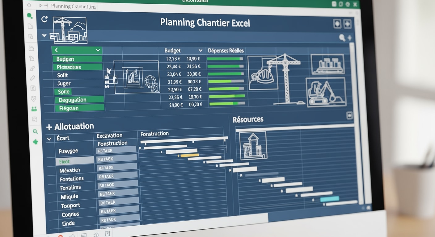 Planning suivi de chantier Excel : 7 Modèles et Guide de Pilotage (2026) 2 Planning chantier Excel - 4Génie Civil