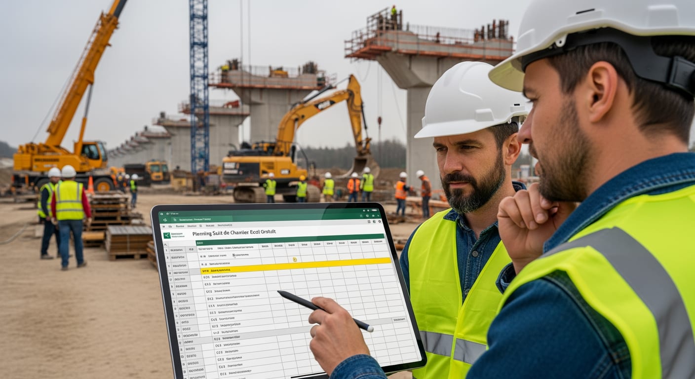 Planning Suivi de Chantier Excel Gratuit - 4Génie Civil