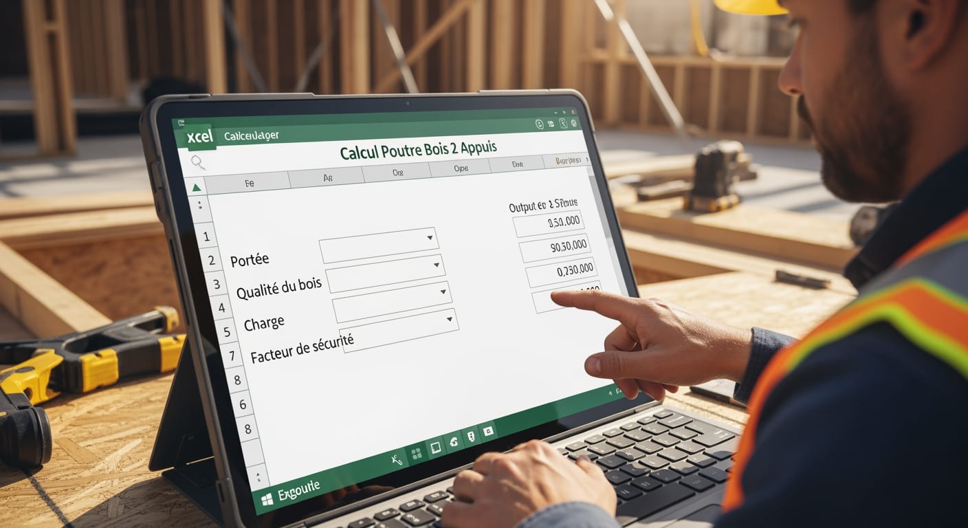 Calcul poutre bois 2 appuis - 4Génie Civil