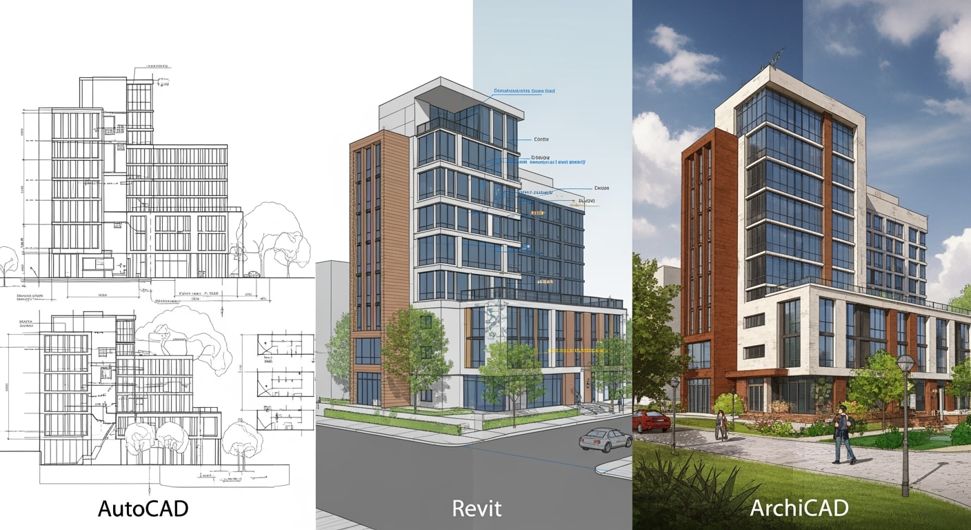 Comparatif détaillé AutoCAD vs Revit vs ArchiCAD 2026 : fonctionnalités, prix et performance BIM - 4Génie Civil