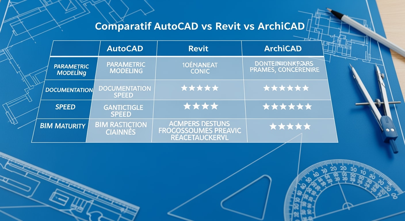 Comparatif AutoCAD vs Revit vs ArchiCAD - 4Génie Civil