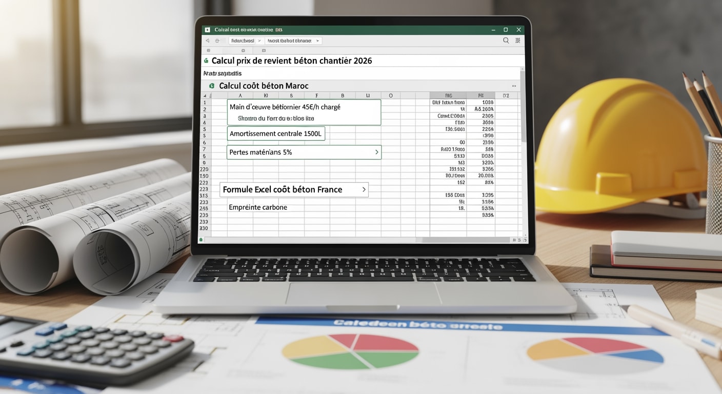 Comparaison prix de revient béton 2026 - Chantier vs Centrale