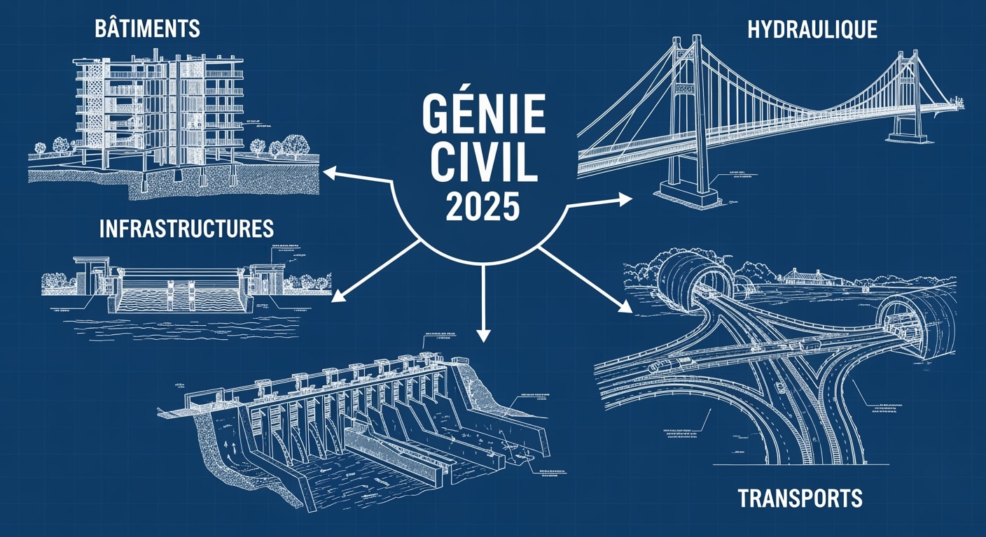 Les principales branches du Génie Civil en 2026 : Bâtiment, Travaux Publics, Hydraulique et Géotechnique - 4Génie Civil