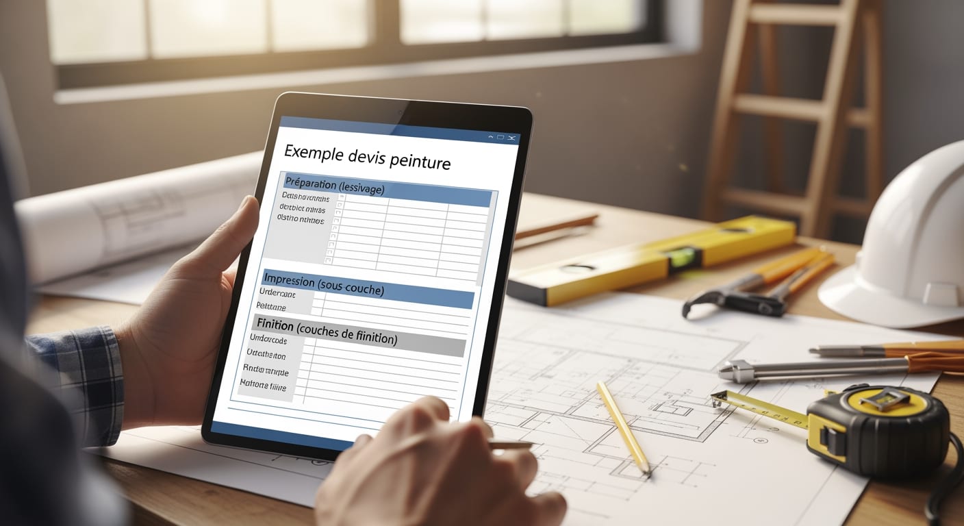 Détail Travaux Peinture modele-devis-peinture-modifiable